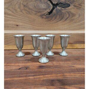 Lot of 5 International Small Pewter Goblets